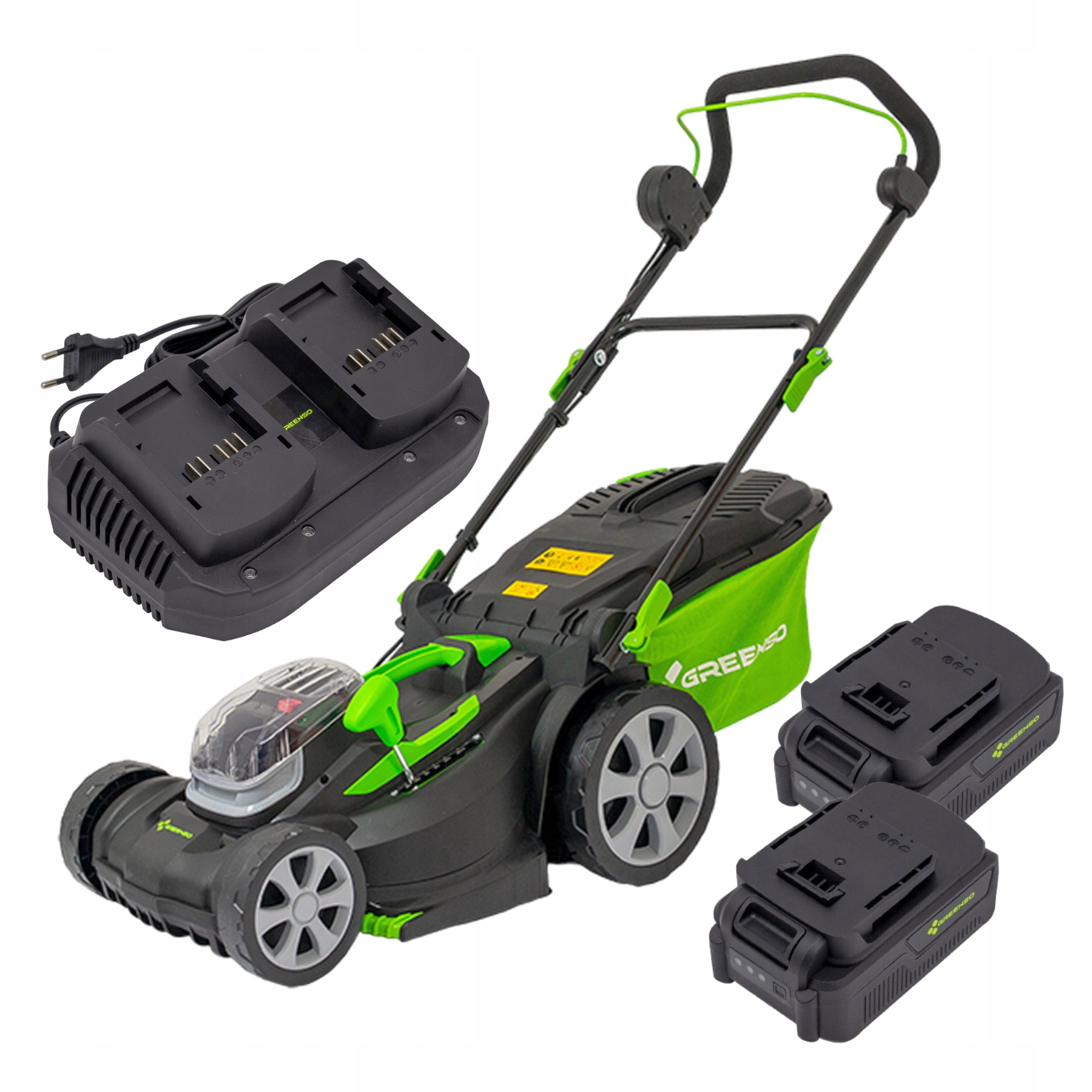 Akumulátorová kosačka na trávu 20V pracovná šírka 37 cm 2x4,0 Ah Greenso UAO012